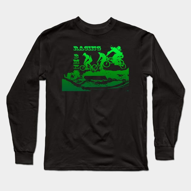 bmx Long Sleeve T-Shirt by rickylabellevie